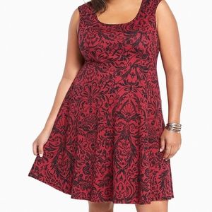 Torrid burgundy skull dress size 0